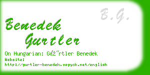 benedek gurtler business card